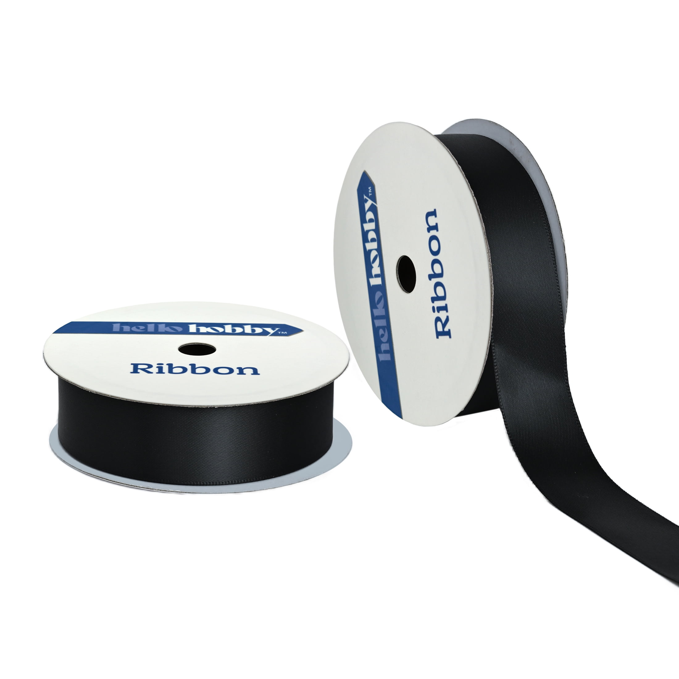 Gwen Studios 7/8" Black Satin Ribbon, 7 Yards
