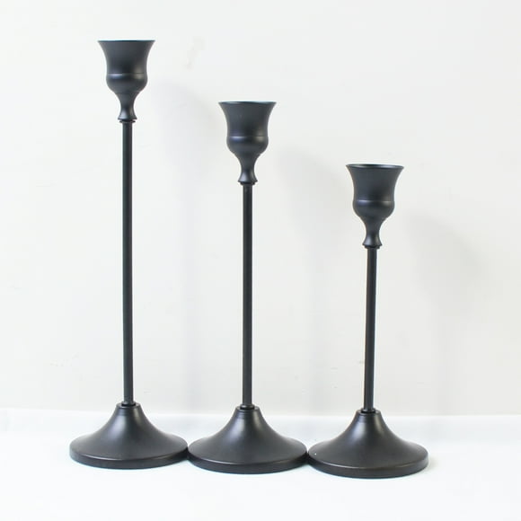 Candlestick Holder Matte Black Candle Holder Set of 3 Decorative Candle Holder for Taper Candle for Fireplace Mantel Dinning Table Home Decorations Black 1 Set