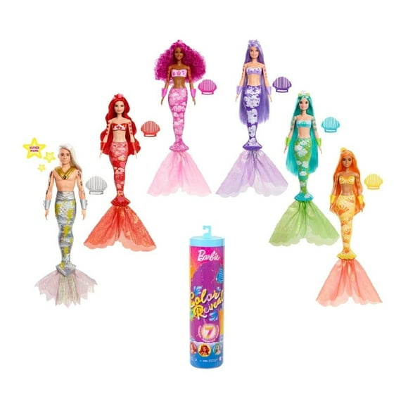 Muñeca Barbie Color Reveal Sirenas Arcoíris Varios Modelos 1 Pieza