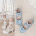 thumbnail image 4 of SACFOF Women's Kawaii Shoes Cross Strap Pumps Cute Ankle Strap Mary Jane Shoes Wedding Lace Mid Chunky Heel Pumps, 4 of 6