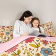 thumbnail image 6 of Homewish Cute Vintage Flowers 3-Piece Full Size Comforter Sets For Boys Girls,Colorful Floral Blossoms Bedding Comforter Set,Spring Garden Lightweight Bedding Sets,Luxury Bedroom Decor,Reversible, 6 of 9