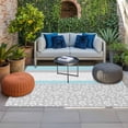 thumbnail image 2 of Sky Blue Grey Outdoor Rug for Patio/Deck/Porch, Non-Slip Large Area Rug 6 x 9 Ft, Chic Garden Floral Stripe Embroidery Design Indoor Outdoor Rugs Washable Area Rugs, Camping Rug Carpet Runner, 2 of 8
