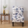 thumbnail image 3 of TOPCHANCES Accent Chair Cover, Armless Slipper Chair Protector Stretch Jacquard Slipcover, Blue, 3 of 10