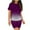 Purple, variant on JINMGG Two Piece Outfits Women, 2026 Fashion Fall Two-Piece Women Fashion Tees O-Neck Top + Shorts Short Sleeve Set T-Shirt Black M