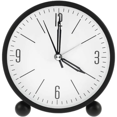 

RELAX Silent Alarm Clocks Bedside Non Ticking Battery Powered with Night Light Table Clocks Simply Function Travel Desk Alarm Clock for Bedroom Office (Black)