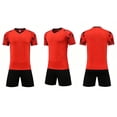 thumbnail image 7 of FINALGANG Boys Kids V Neck Soccer Uniform Set With Geometric Print Short Sleeve Quick Dry Top Matching Shorts Breathable Sportswear For Training Matches Outdoor Activities Stylish Outfit, 7 of 7