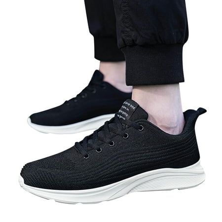 

Chnzic Men Sports Shoes Summer Pattern Simple Solid Mesh Breathable Comfortable Lace Up Shoes