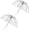 white, variant on Clear Dome Umbrella with White Handle, Transparent Bubble Umbrella for Adults, Long Handle, 2 Pack