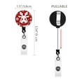 thumbnail image 3 of WIRESTER Retractable Badge Reels with Alligator Swivel Clip & Plastic Card Holder Strap, Round ID Badge Holders for Students, Teachers, Office Workers - Red Xmas Snowflakes Reindeer, 3 of 5