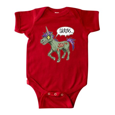 

Inktastic Zombie unicorns wants grains- Halloween Gift Baby Boy or Baby Girl Bodysuit