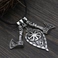 thumbnail image 3 of MayiaHey Axe Shield Pendant, Norse Viking Axe Shield Necklace for Men, Celtic Axe Shield Necklace Punk Axe Shield Jewelry, Nordic Axe Shield Necklace Rock Axe Shield Pendant Necklace, 3 of 3