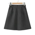 thumbnail image 5 of Mrat Flared Midi Skirt Fashion Women Pleated A-Line Skirt Solid High Waist Short Skirt Lightweight Boho Skirt S-109 Gray XXL, 5 of 9