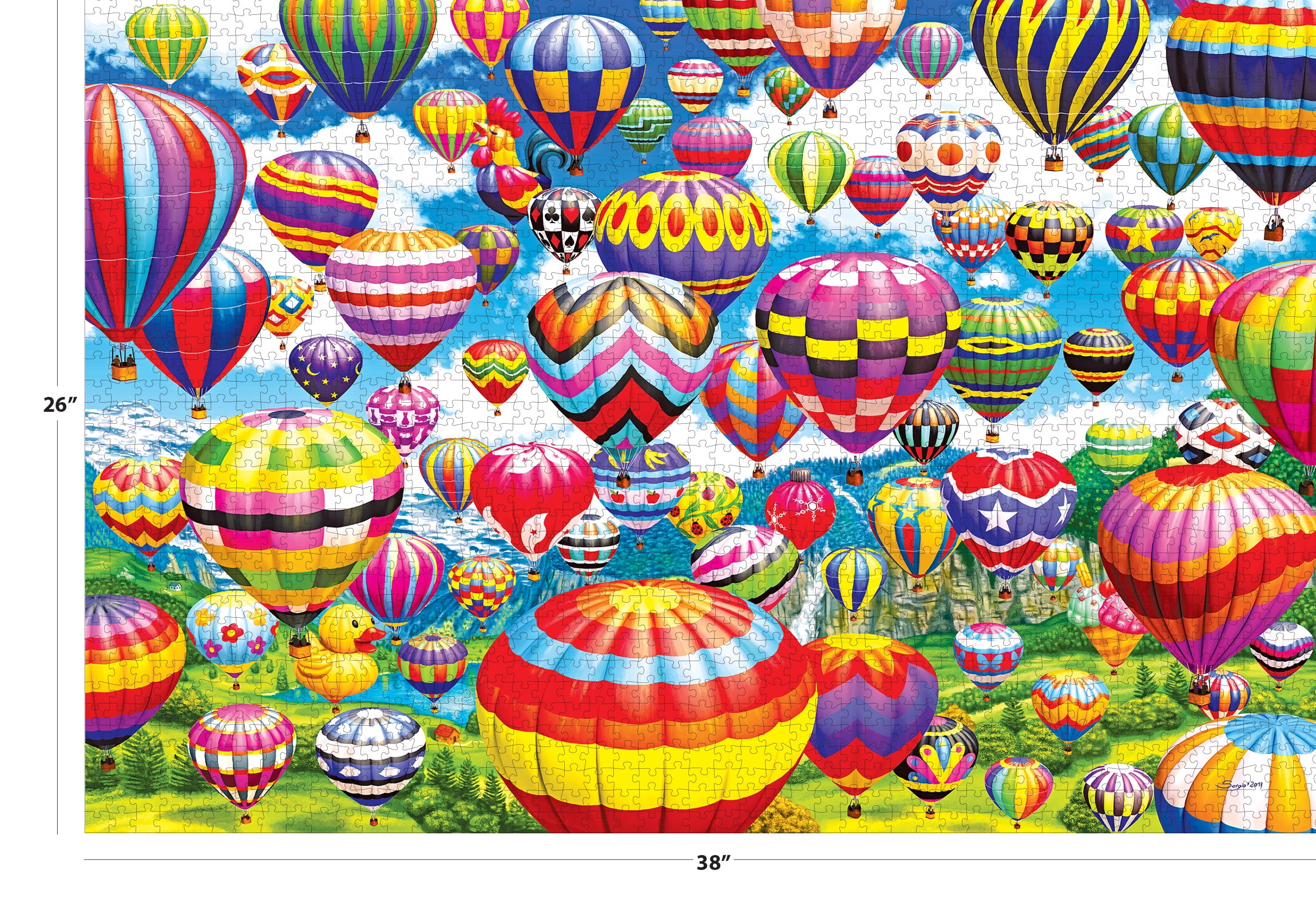 RoseArt Colorluxe 2000-Piece Colorful Balloons in The Sky Adult Interlocking Jigsaw Puzzle