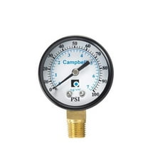 Campbell Pressure Gauge 0-100 Psi 2 " Polycarbonate < 0.25 % Lead 0-100 Psi