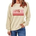 thumbnail image 4 of Goodeals Love Fleece Sweatshirt Women Cute Valentines Day Graphic Shirts 2025 Love Heart Print Long Sleeve Sweaters Crewneck Pullover Top Oversized Clothes(Khaki,XL)Clearance Sale, 4 of 8