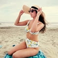 thumbnail image 6 of FURTALK Fashion Beach Hats for Women Wide Brim UPF 50 Sun Hat Foldable Roll up Floppy Straw Hats for Women - Mix beige - M, 6 of 8