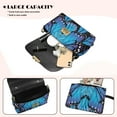 thumbnail image 4 of KUIFORTI Blue Butterfly Crossbody Leather Bag Portability Lightweight Medium Shoulder Handbags Casual Leather Shoulder Bag Wallets with Chain Strap for Work Shopping, 4 of 7