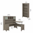 thumbnail image 2 of Bush Furniture Somerset 72W Sit Stand L Shaped Desk with Hutch & Bookcase, 2 of 9