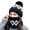 Black, variant on Womens Thermal Knit Hat with Scarf and Earmuffs Winter Warm Cycling Cap