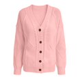 thumbnail image 4 of TRUBKH Cardigan for Women's Button Down Cardigan Open Front Cardigan Sweaters Pullover Cardigan Cute Cardigan Sweaters Crochet Tops Pullovers Tops Teacher Outfits Pink 2XL, 4 of 4