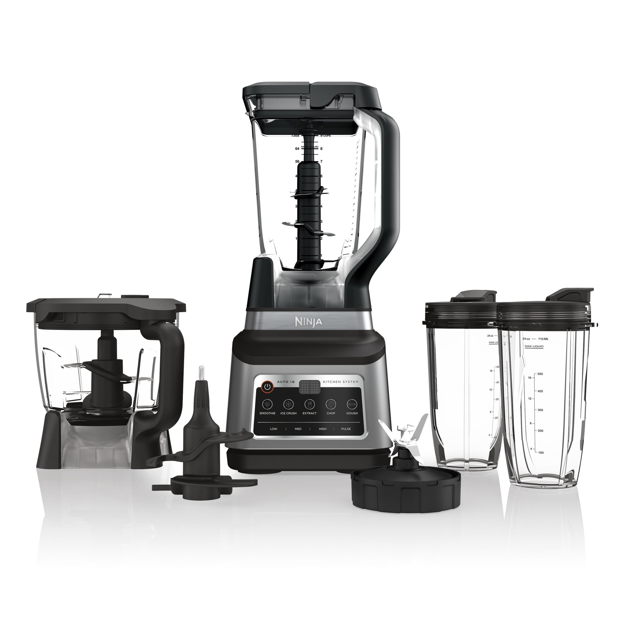 Ninja Professional Plus Kitchen System with Auto-iQ & (2) 24oz Single-Serve Cups, BN801 Black/Stainless Steel