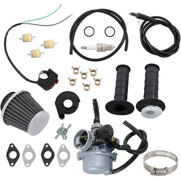 labwork Carburetor Air Filter Throttle Handle Grips Cable PZ19 Replacement for GK110 SSR Go Kart CRF50 XL70 Dirt Pit Bike 50cc 70cc 90cc 110cc 125cc