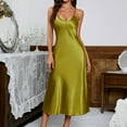 thumbnail image 5 of Aofany Womens Satin Nightgowns Long Silk Dress Low Crew Neck Adjustable Spaghetti Straps Sleepwear Sleeveless Nightdress, 5 of 7