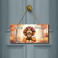 thumbnail image 2 of Happy Thanksgiving Goldendoodle Turkey Costume Pumpkins Autumn Leaves Landscape Wood Sign Doodle Dog Lover Gifts Idea Hanging Wall Home Decor - 130144, 2 of 5