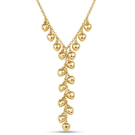 18kt Gold Over Sterling Silver Puff Heart Necklace, 18