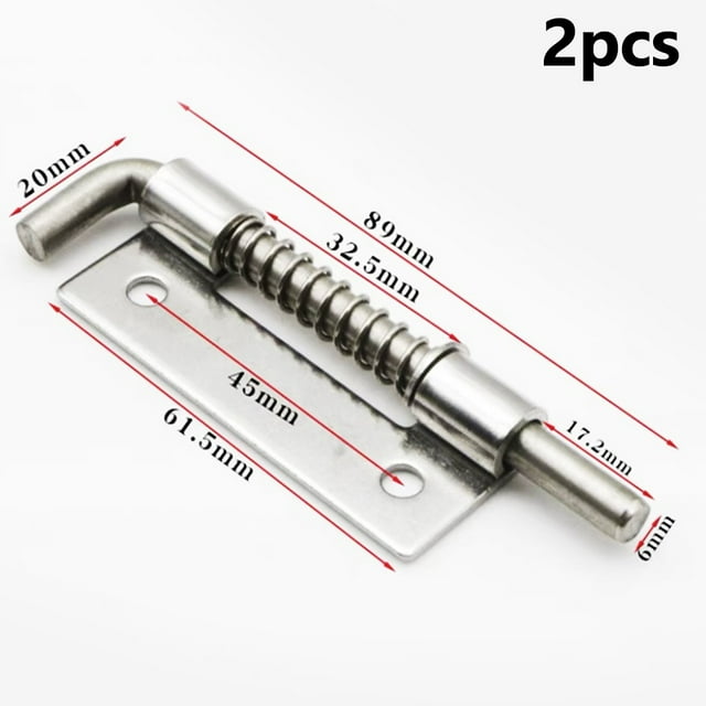 Bgsha Spring Loaded Bolt Latch Pin, Heavy Duty Steel Sliding Door Lock for Doors/Cabinets/Chests, Solid Hardware Latch 2pcs