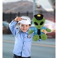 thumbnail image 5 of DolliBu Alien Police Officer Plush Toy – Super Soft Alien Cop Stuffed Animal Dress Up Cop Uniform and Cap Outfit, Fluffy Alien Policeman Toy Plush Gift for Kids – 11 Inches, 5 of 7