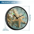 thumbnail image 3 of Voice Activated Clock with Glow Light 12 Inch Large Silent Wall Clock Battery Operated for Home Decor Starfish with Flowers, 3 of 8