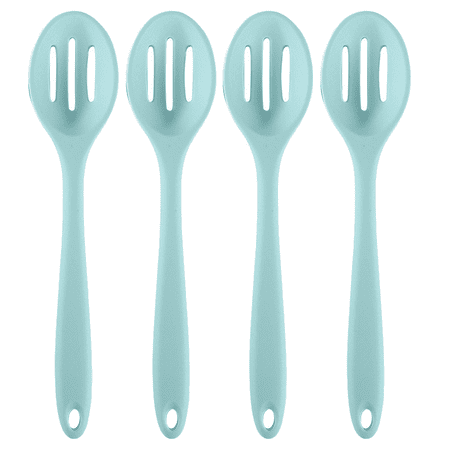 

4 Pieces Silicone Cooking Spoons Set Silicone Serving Spoon Silicone Nonstick Mixing Spoons for Kitchen Cooking Bake Stir Draining Tool Green