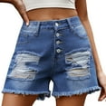 thumbnail image 2 of Summer Denim Shorts for Women High Waisted Distressed Ripped Jean Shorts Casual Stretch Vintage Hot Shorts with Pockets, 2 of 7