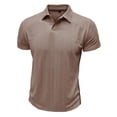 thumbnail image 4 of Yaoyar Mens Textured Knit Polo Shirts Short Sleeve Regular Fit Stretchy Golf Shirts Solid Casual Button Tees Stylish Tops, 4 of 6