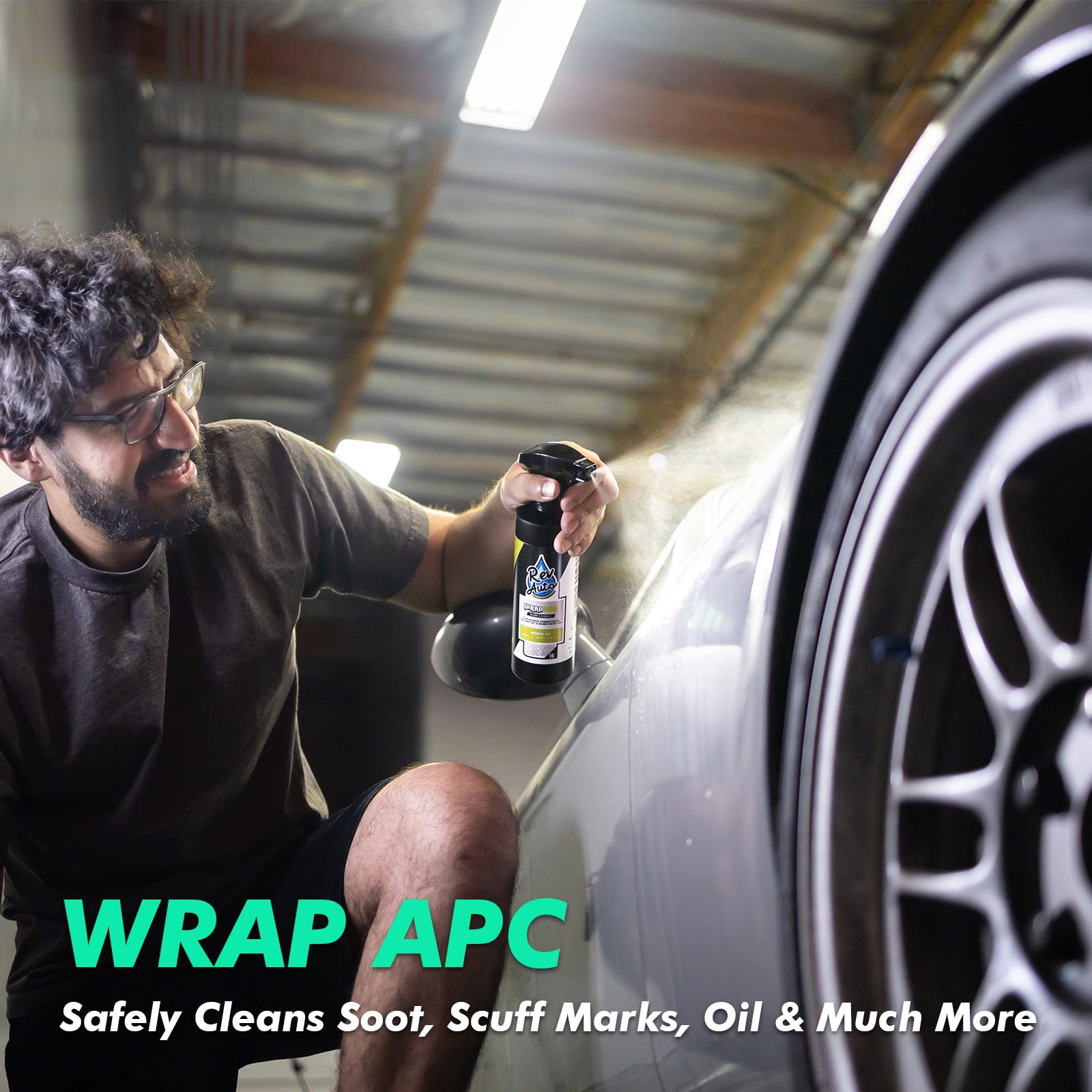 Rev Auto Complete Vinyl Wrap Detailing Kit - 3 Item Car Wrap Cleaning Kit Includes Wrap Detailer, Wrap Shampoo, & Wrap APC Car Wrap Vinyl Finishes | Car Wrap Cleaner, Vinyl Wrap Care