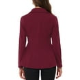 thumbnail image 3 of MODA NOVA Juniors Turn Down Collar Open Front High-Low Hem Gothic Peplum Blazer, 3 of 4