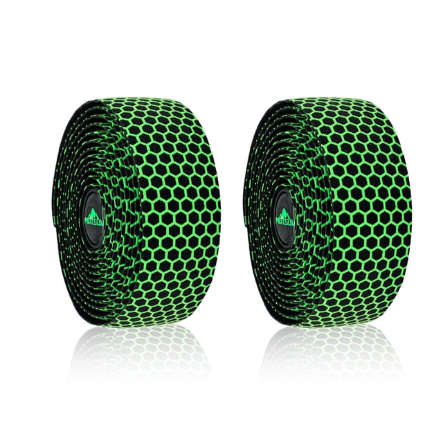 Cintas de Manillar de Bicicleta Wosthever 2 Unids EVA PU Silicona Antivibración Verde