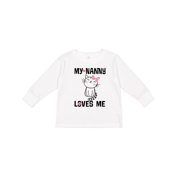 Inktastic My Nanny Loves Me Girl Grandchild Girls Long Sleeve Toddler T-Shirt