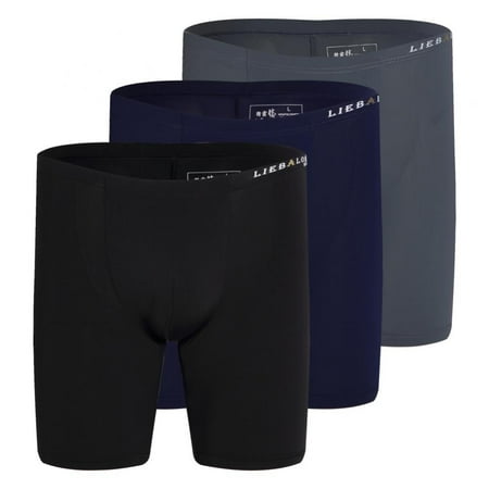 

Men s Low-Rise 3D U-convex Soft Breathable Boxers Briefs Thigh Friction Proof Boyshort High Stretch Ice Silk Lengthen Underpants M-XXL(3-Packs)