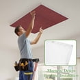 thumbnail image 4 of Vintage Dark Red Magnetic Fluorescent Light Covers for Ceiling Lights 2x4Ft, Farmhouse Retro Solid Color Linen Texture Office Classroom Kitchen Drop Ceiling Light Covers Filters Shade Panel 4 Packs, 4 of 9