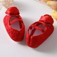 thumbnail image 2 of Newborn Baby Girl Satin Cloth Bowknot Princess Shoes Toddler Soft Sole Walking Shoes Headband Set Set 0-18 M, 2 of 5