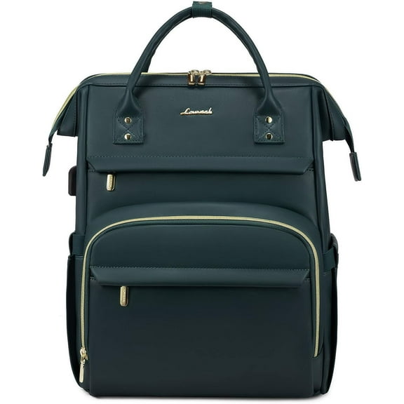 Lovevook Laptop Backpack for Women 15.6",Pu Leather Travel Backpack Purses with USB Port,Teacher Nurse Carry-on Work Daypack College Computer Bookbag