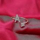 thumbnail image 3 of R Anillo de 26 letras Anillo abierto ajustable de metal dorado, Anillo de letra de nombre inicial, 3 of 4
