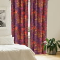thumbnail image 2 of Ambesonne Floral Curtains, Blooming Marigolds Vintage, Pair of 28"x63", Dark Orange and Hot Pink, 2 of 5