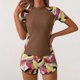 thumbnail image 4 of Traje de baño de 2 piezas para mujer, trajes de baño para mujer, traje de baño separado para mujer, conjunto de baño conservador estampado de manga corta para mujer, 4 of 5