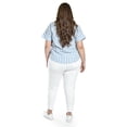 thumbnail image 4 of Blusa de algodon a rayas Roman Fashion /Tallas Extras, 5114 (Azul claro) azul 42, 4 of 7