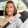 thumbnail image 6 of WOBOGO Cute Pink Flamingos Crowns Hearts Seat Belt Cover 2 Piece Soft Comfort Driving Shoulder Pad Suitable for All Cars and Backpacks, 6 of 8