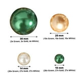 Efavormart 200Pcs Assorted Green, Gold and White Lustrous Faux Pearl ...