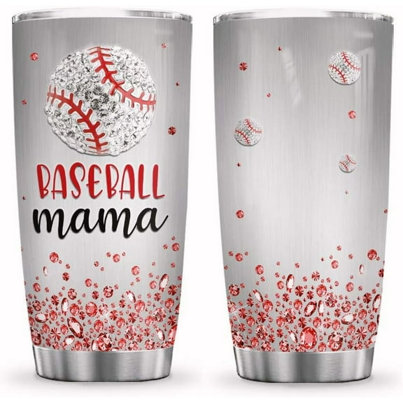 20oz Baseball Mama Inspiration Motivation Tumbler Cup with Lid, Double Wall Vacuum Sporty Thermos Insulated Travel Coffee Mug - BGM0803001Z